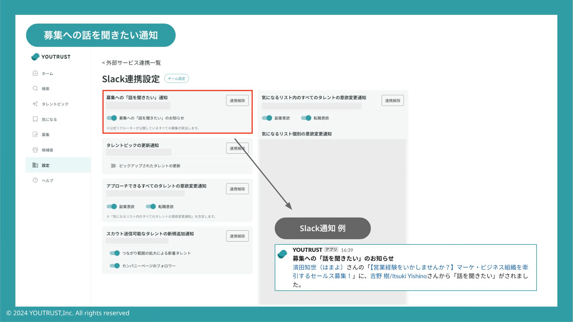 Slack連携の「話を聞きたい」通知設定